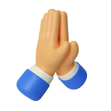 Pray Hand Gesture  3D Illustration