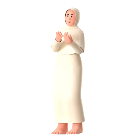 Pray open hand Female  3D Illustration
