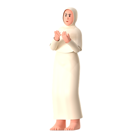 Pray open hand Female  3D Illustration