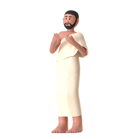 Pray open hand Male  3D Illustration