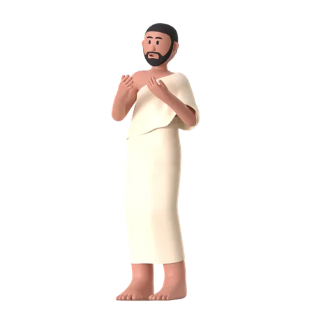 Pray open hand Male  3D Illustration