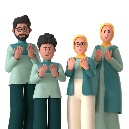 Pray together  3D Illustration