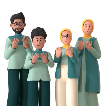 Pray together  3D Illustration