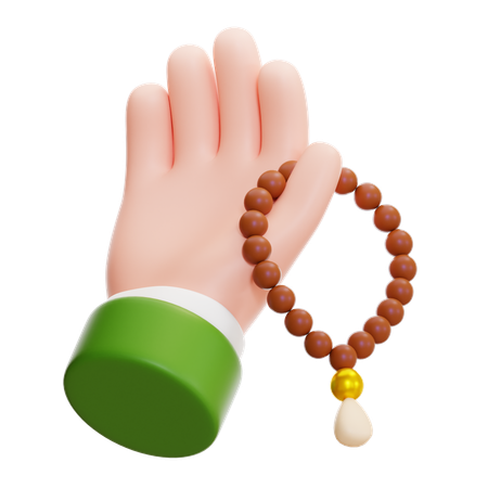 Pray with Bead  3D Icon