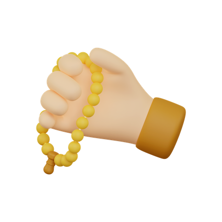 Pray With Beads 3D Illustration