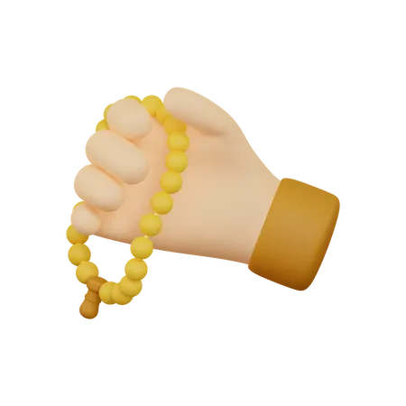 Pray With Beads 3D Illustration