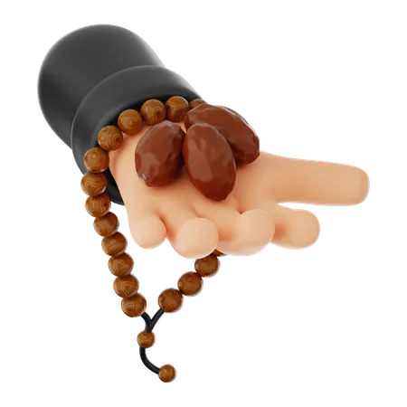 Prayer Beads And Dates  3D Icon