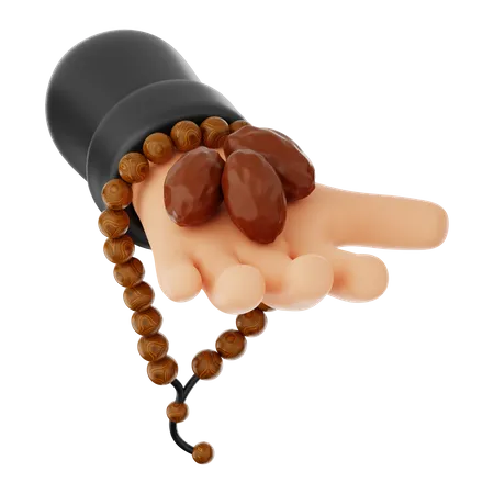 Prayer Beads And Dates 3D Icon