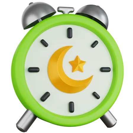 3 D Icon Illustration Ramadan Alarm Clock 3D Icon