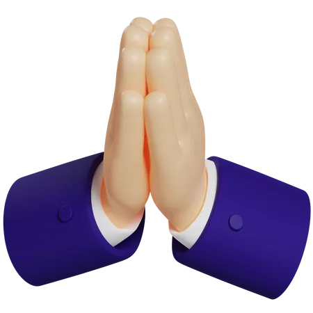Praying Hand Gesture 3D Illustration
