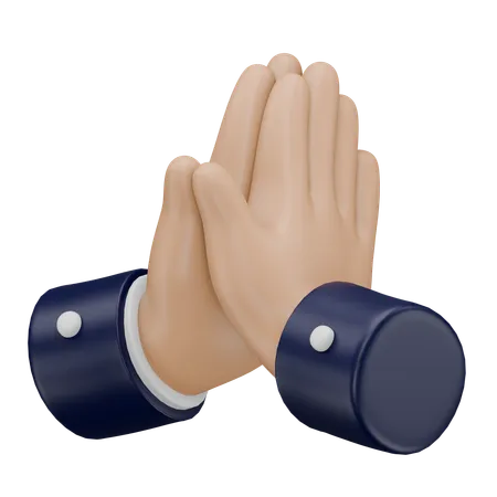 Praying Hand Gesture  3D Icon