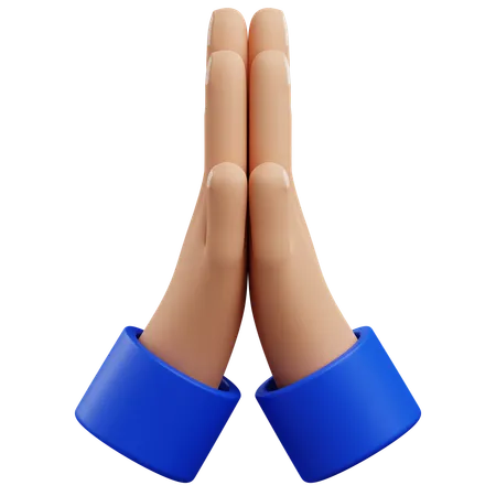 3 D Praying Hand Gesture With Isolated Background 3D Icon