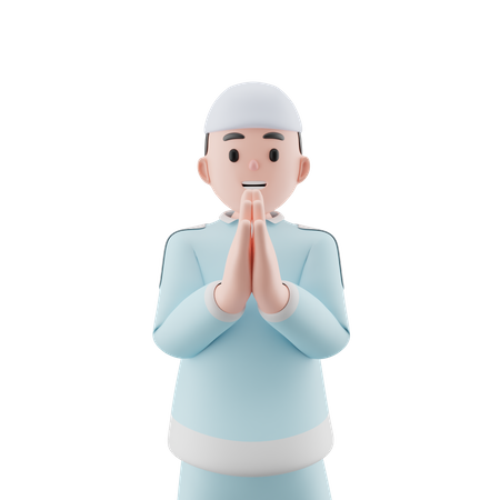 Praying Muslim Boy  3D Icon