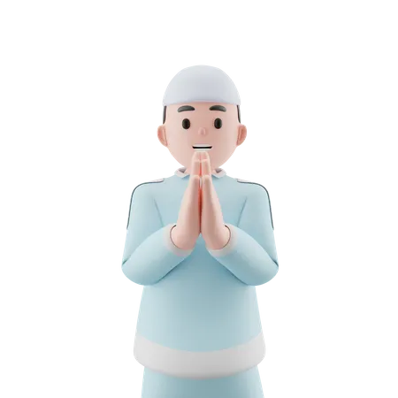 Praying Muslim Boy  3D Icon