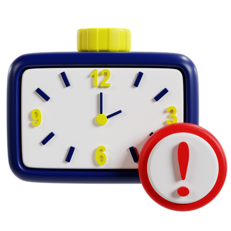 Prazo de aviso de alerta de tempo  3D Icon