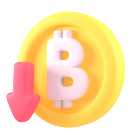 Precio de bitcoin baja  3D Icon