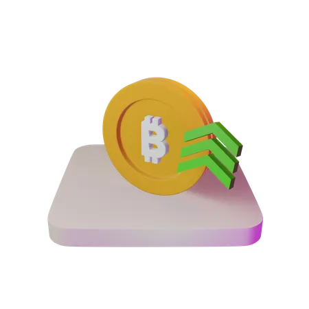 Precio de bitcoin sube  3D Illustration