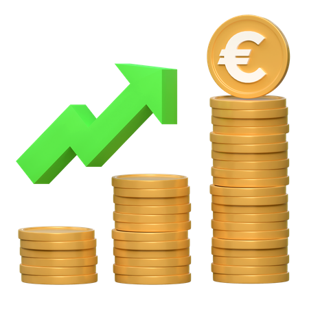 Sube el precio de inversión en euros  3D Icon