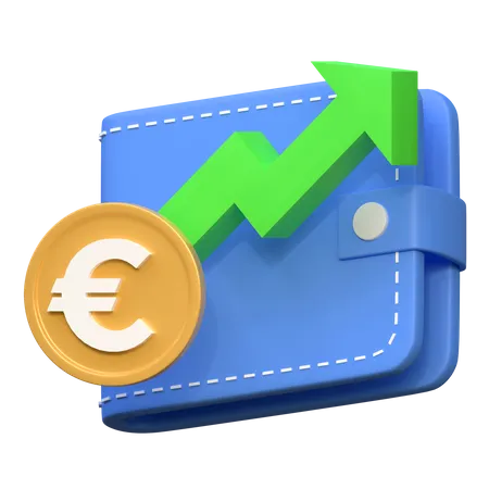 Sube el precio de inversión en euros  3D Icon