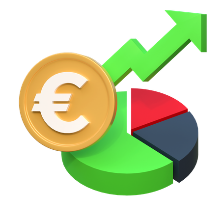 Sube el precio de inversión en euros  3D Icon