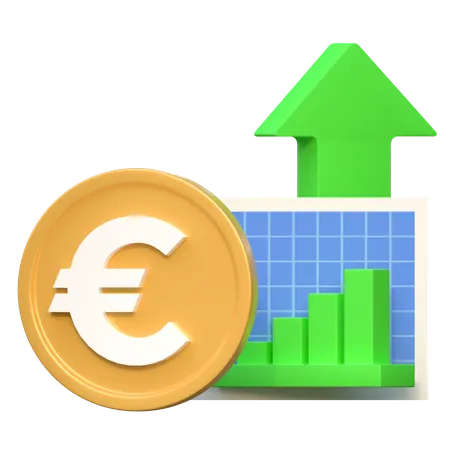 Sube el precio de inversión en euros  3D Icon