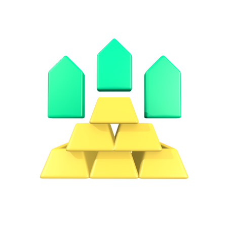 Precio del oro sube  3D Icon