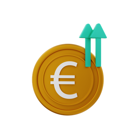 Precio del euro sube  3D Illustration