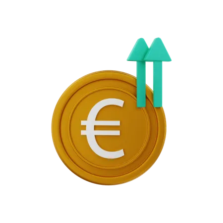 Precio del euro sube  3D Illustration