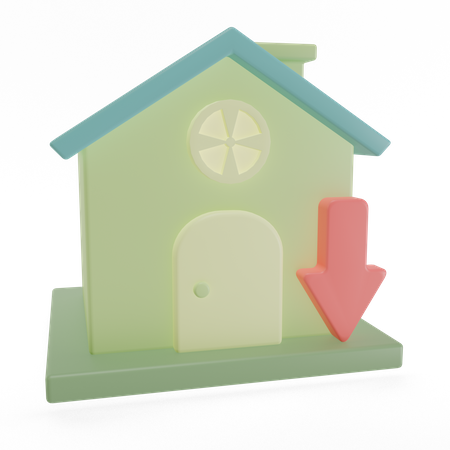 Preço da casa caiu  3D Icon