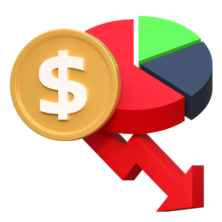 Preço do investimento caiu  3D Icon