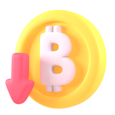 Preço do bitcoin caiu  3D Icon