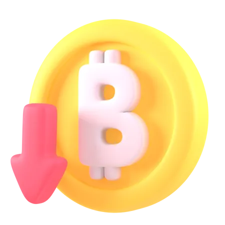Preço do bitcoin caiu  3D Icon