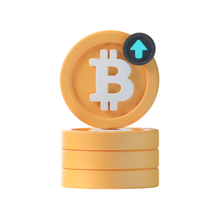 Preço do bitcoin subiu  3D Icon