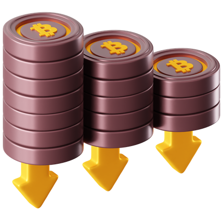 Preço do bitcoin subiu  3D Icon