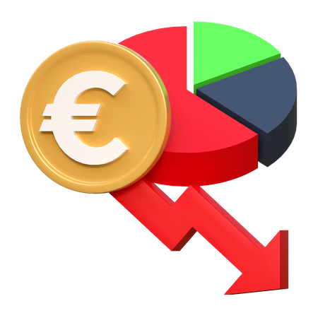 Preço do investimento em dólar caiu  3D Icon