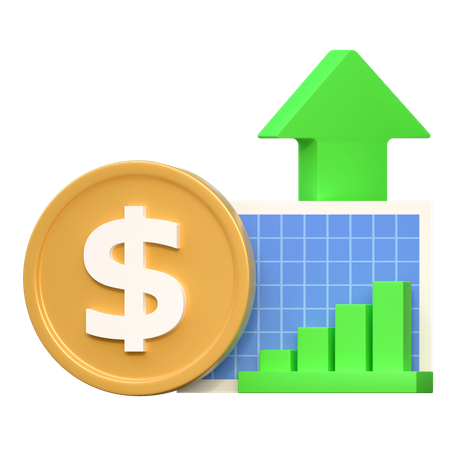Preço do investimento em dólar subiu  3D Icon