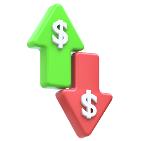 Preço para cima e para baixo  3D Icon