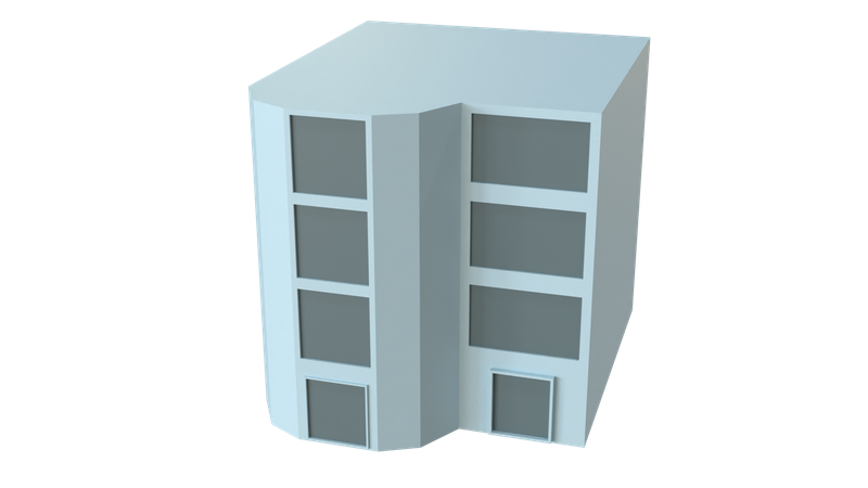 Prédio plano  3D Icon
