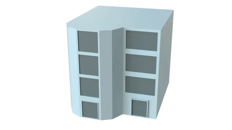 Prédio plano  3D Icon