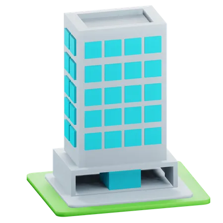 Ilustracao De Predio De Apartamentos 3 D Com Fundo Transparente 3D Icon