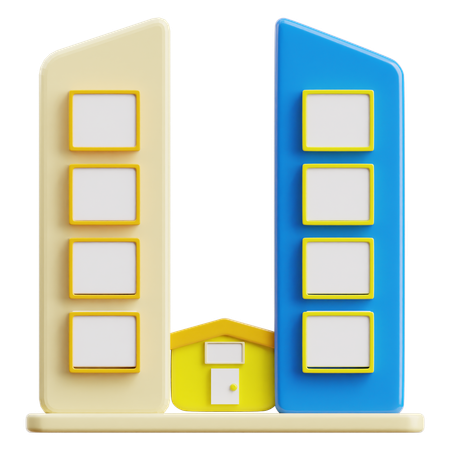 Prédio comercial  3D Icon