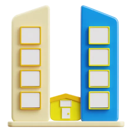 Prédio comercial  3D Icon