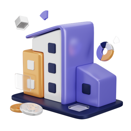 Prédio comercial  3D Icon