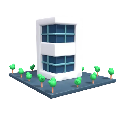 Prédio comercial  3D Icon