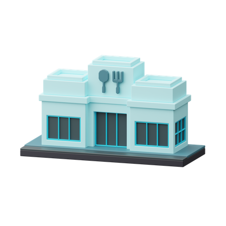 Prédio de restaurante  3D Icon