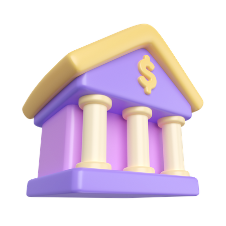 Prédio do banco  3D Icon