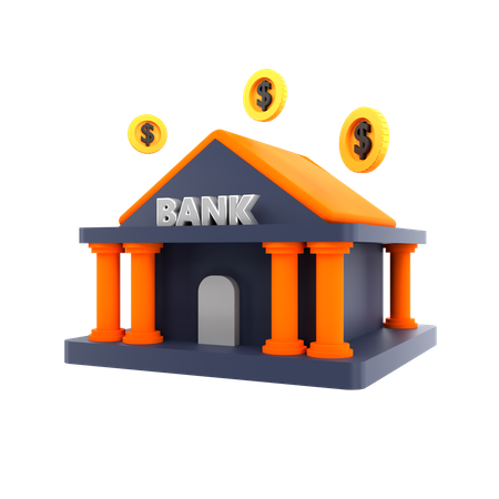Prédio do banco  3D Icon