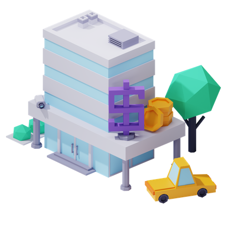 Prédio do banco  3D Icon