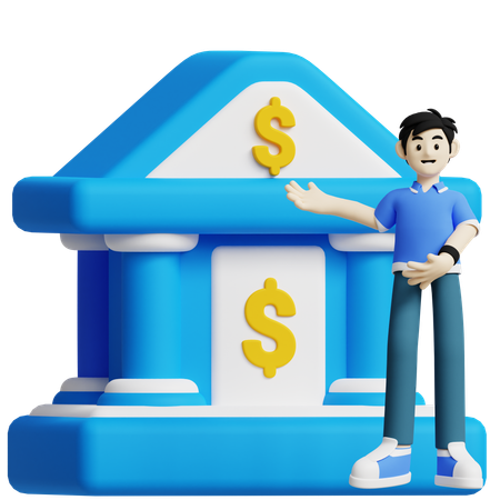Prédio do banco  3D Icon