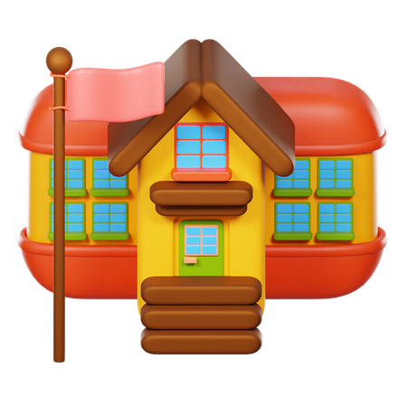 Edifício escolar  3D Icon